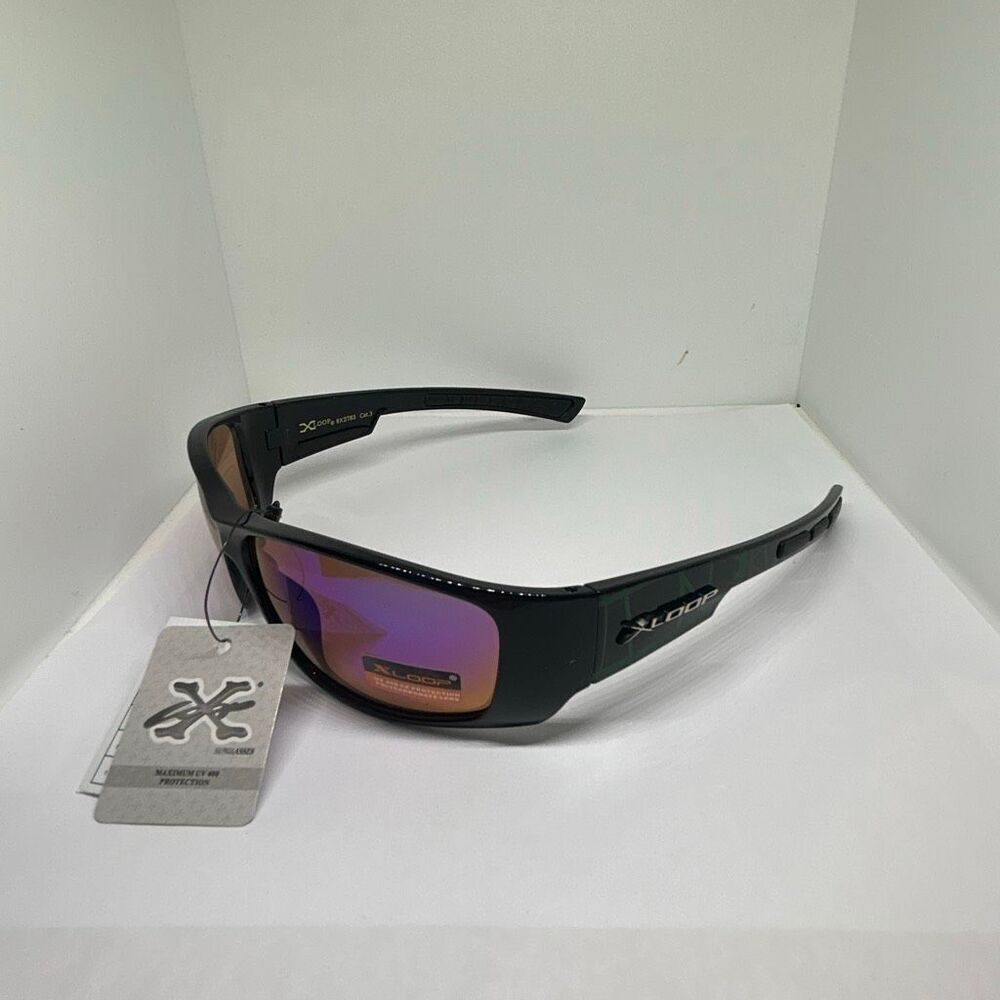 X-Loop Wrap Around Sunglasses Mirrored Lens UV400 Protection
